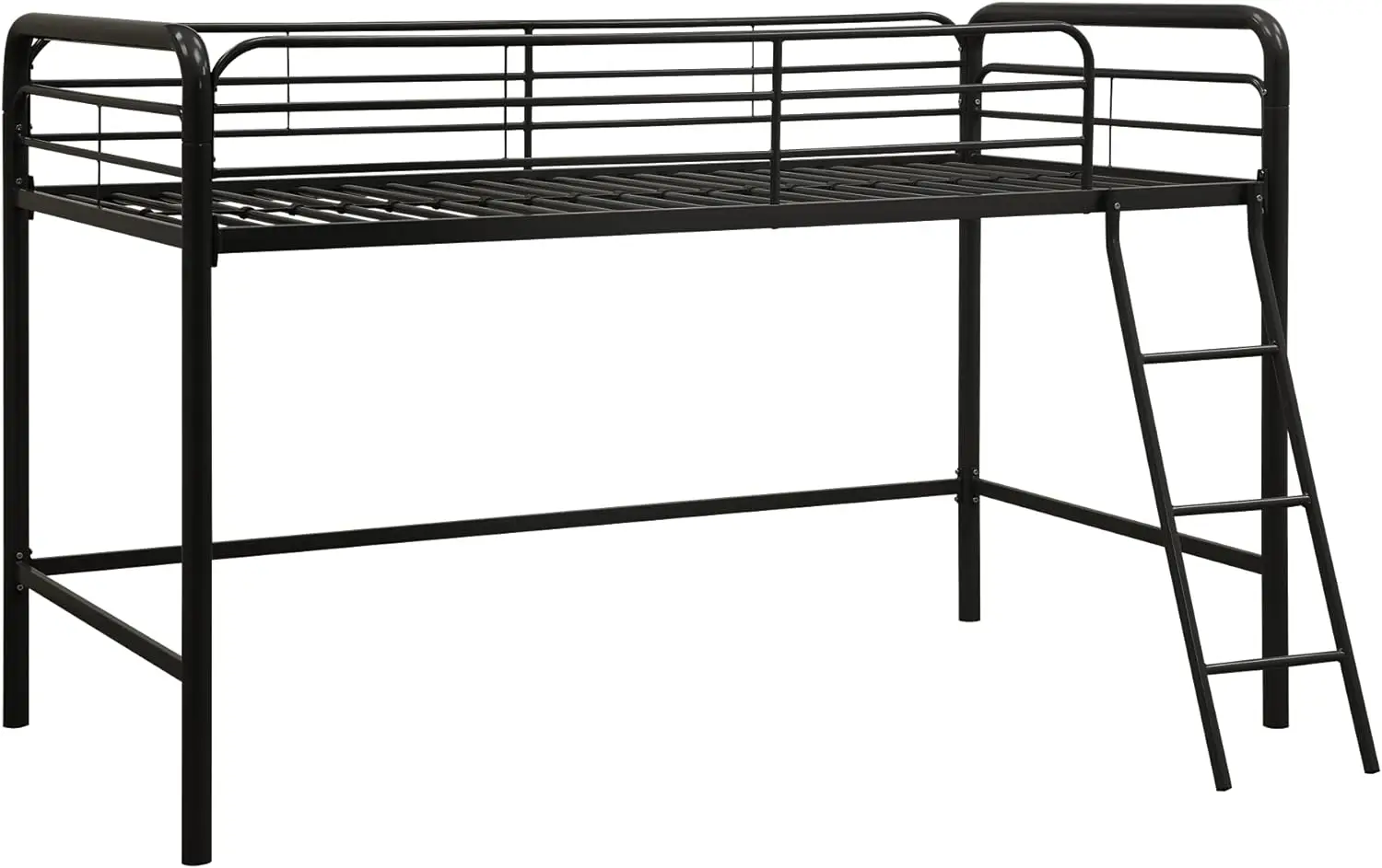 Jett Junior Twin/Full Metal Loft Bed, Black (pack of 1)