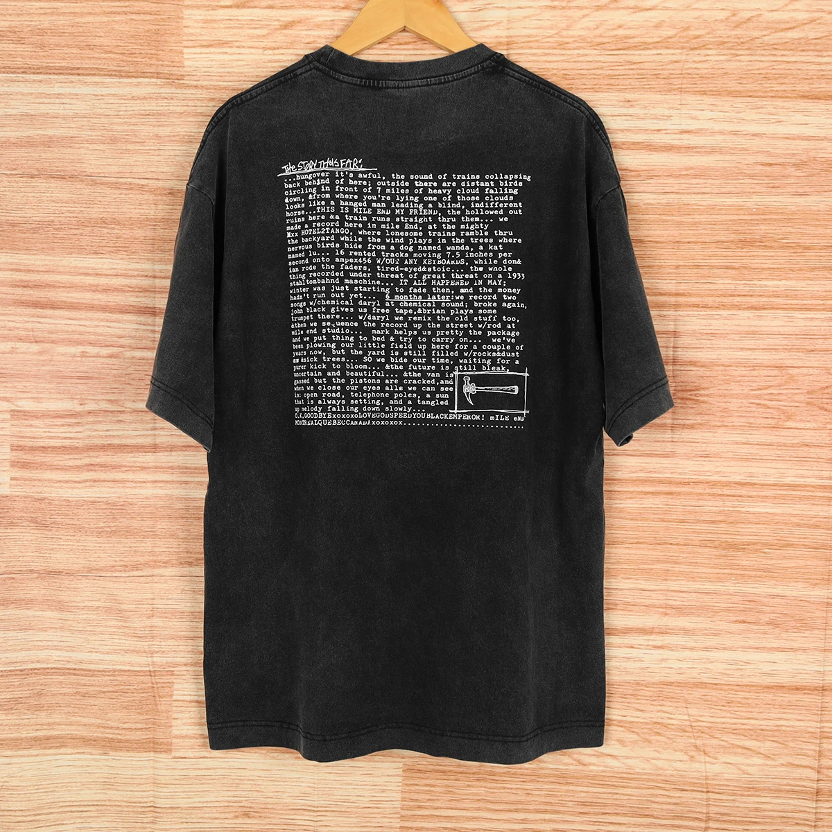 Black Emperor T-Shirt Post Rock Band Sigur Ros Men Washed Long Short Sleeves Men's Clothing Short Sleeves Cotton Print Shirt