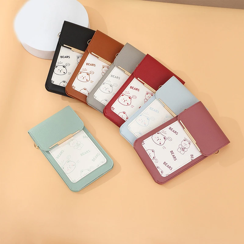 

Touch Screen Mobile Phone Bag, Women's Floral Printed Crossbody Bag, Fashionable Flip Bag