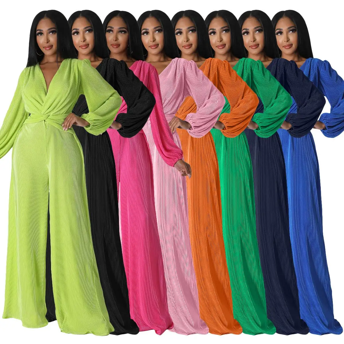 

Женские брюки с воротником, плиссированные, с завышенной талией, из полиэстера, осенние, модные, для женщин