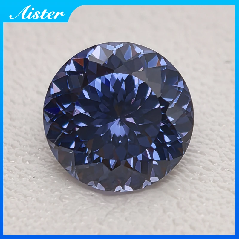 New Tanzanite Round 100 Faceted Cut Cubic Zirconia Lab Zircon CZ 4K Cutting 5A+ Quality for Jewelry Making