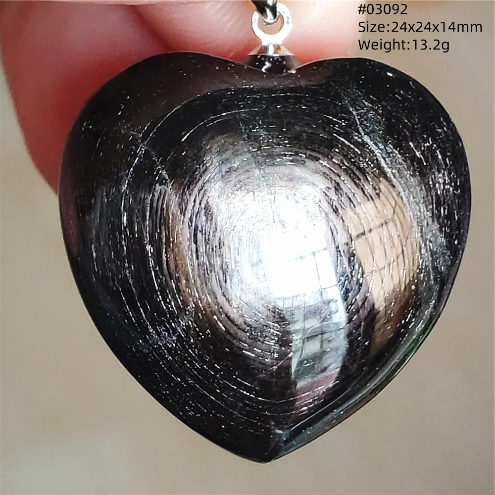 Natural Black Hypersthene Heart Pendant Jewelry Women Men Love Egypt Lucky Stone Hypersthene Necklace Obsidian Beads AAAAAAA