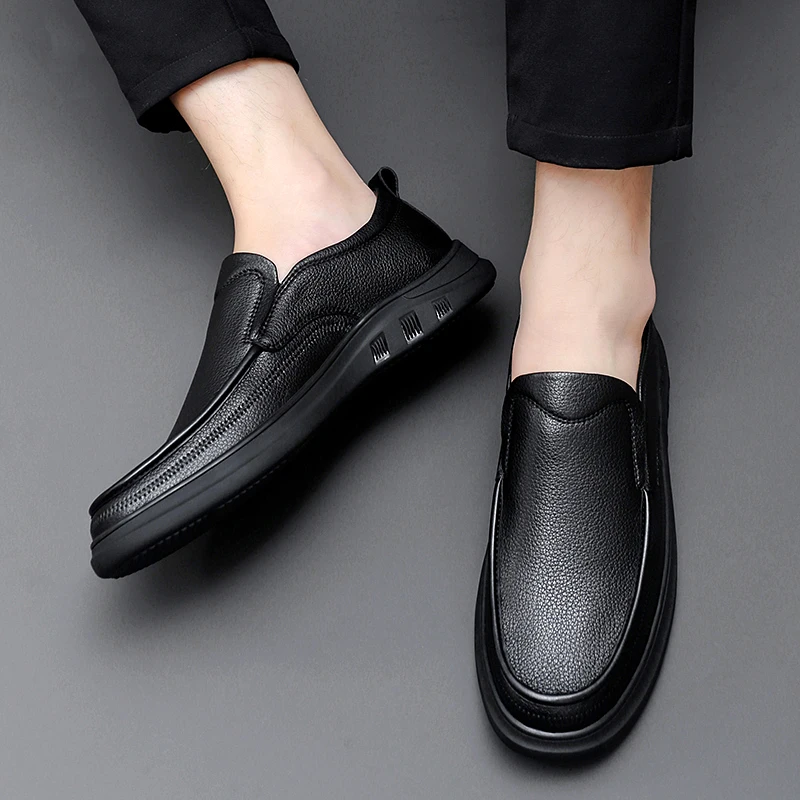 Mens Casual Shoes Brand Casual Casual Formal Loafers Mens Moccasins Italy Black Mens Driving Shoes