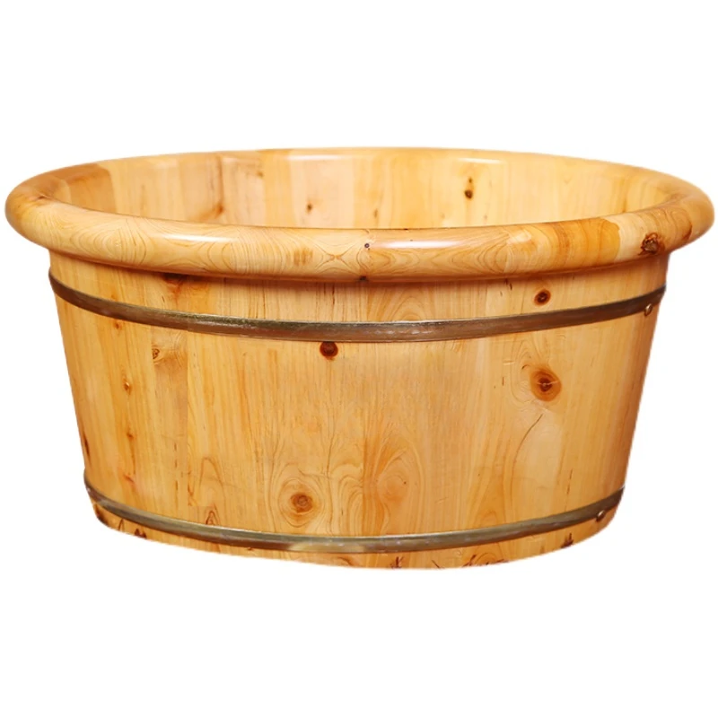 Cedar wood solid wood children's bath bucket round bucket children's winter bucket home practical and comfortable.