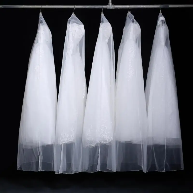 Clear Dustproof Clothing Cover Waterproof Garment Protector Tear-resistant Wedding Gown Coat Storage Bag for Home Moving
