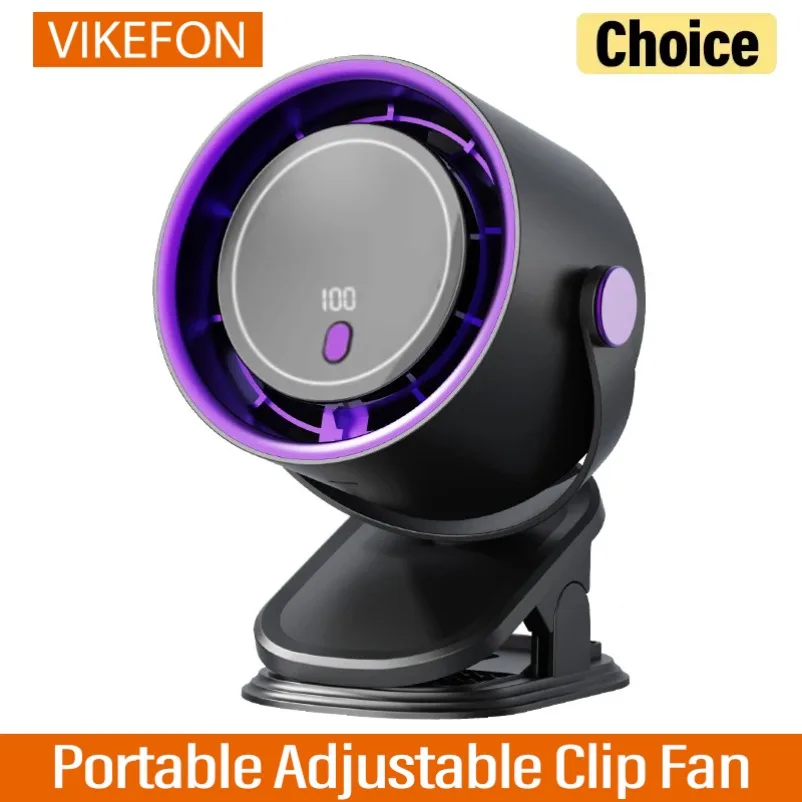Portable Clip Fan 100 Speed Levels Angle Adjustable Tableside Fan High-Speed Cool Breeze Handheld Ceiling Fan For Home Outdoor
