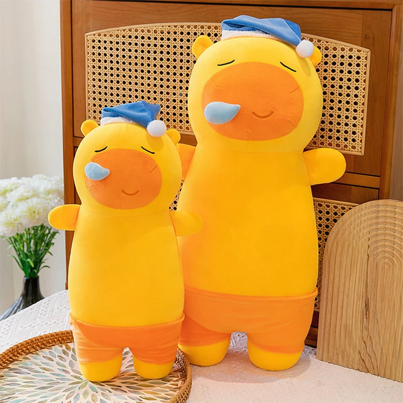 لعبة كابيبارا القطيفة اللطيفة للأطفال هدية عيد الميلاد وعيد الميلاد وسادة معانقة ناعمة لراحة النوم للأطفال