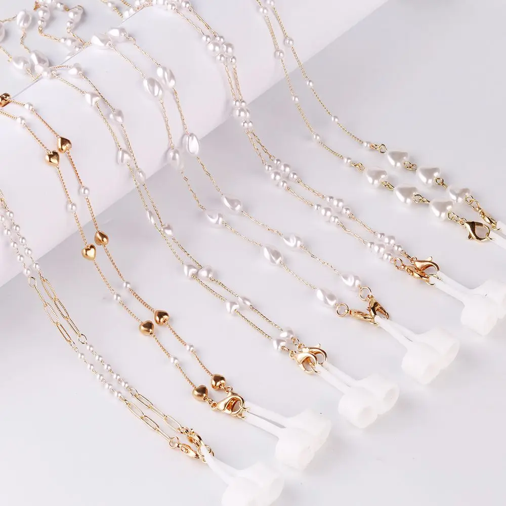 Pearl Pearl Gold Chain Anti-lost Lanyard Chain Halter Glasses Chain Mask Extender Chain Anti Drop Lanyard Mask Chain