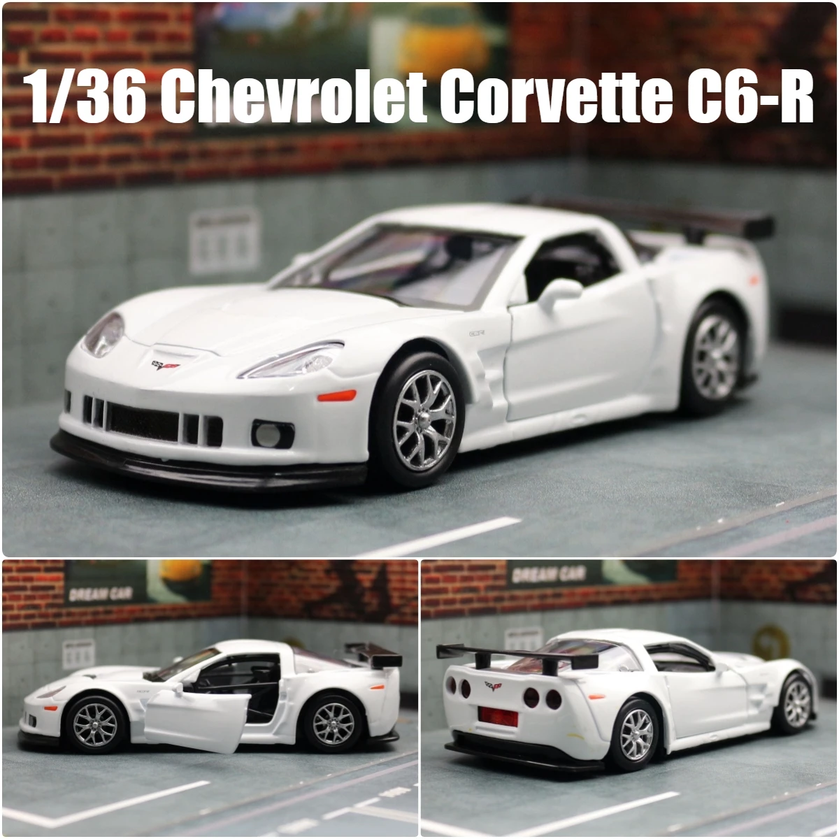 ChevevRader Corvette C6-R子供用おもちゃ車モデル、rmz、都市ダイ