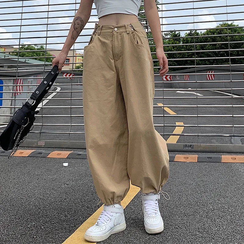 

Loose Wide Leg Pant for Women Khaki Versatile High Waist Adjustable Harlan Legged Radish Casual Overalls Pants Women