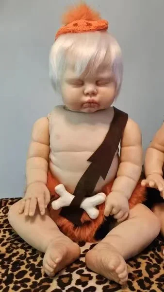 DLS مخصص 26 بوصة مخلل الطفل تولد من جديد بدون بطن مع شعر متجذر يدويًا مصنوع من أرتيس مع فستان مختلف طفل ضخم #3