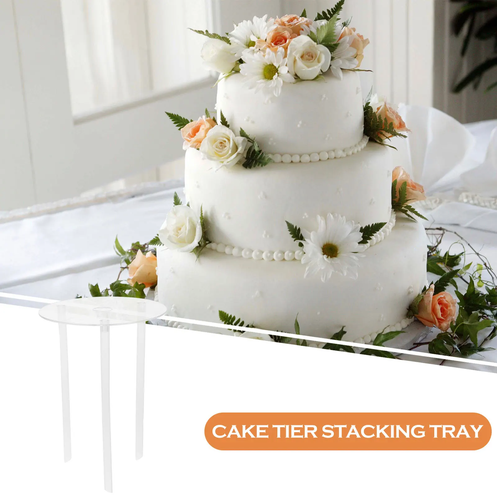 

4 set Cake Stand Set 8 Inch White Plastic Dowel Rods For Tiered Cakes Cake Separator Plate Support Straws Decorating Kit