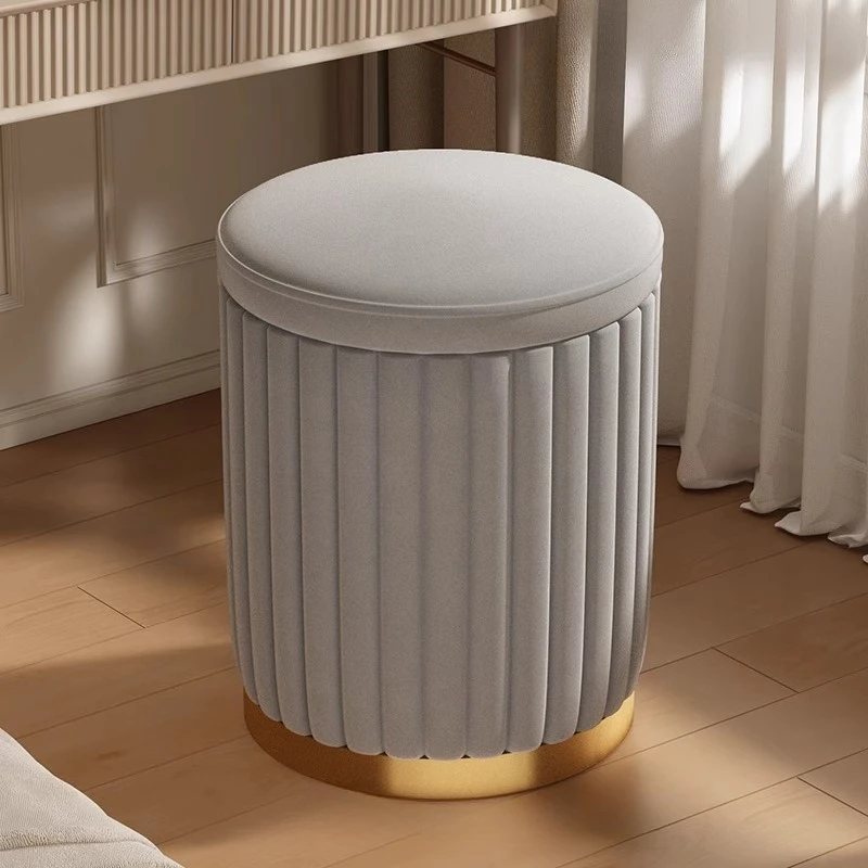 Minimalist shoe change stool household foot pedal leather pier makeup stool small round sedia da scrivania living room furniture