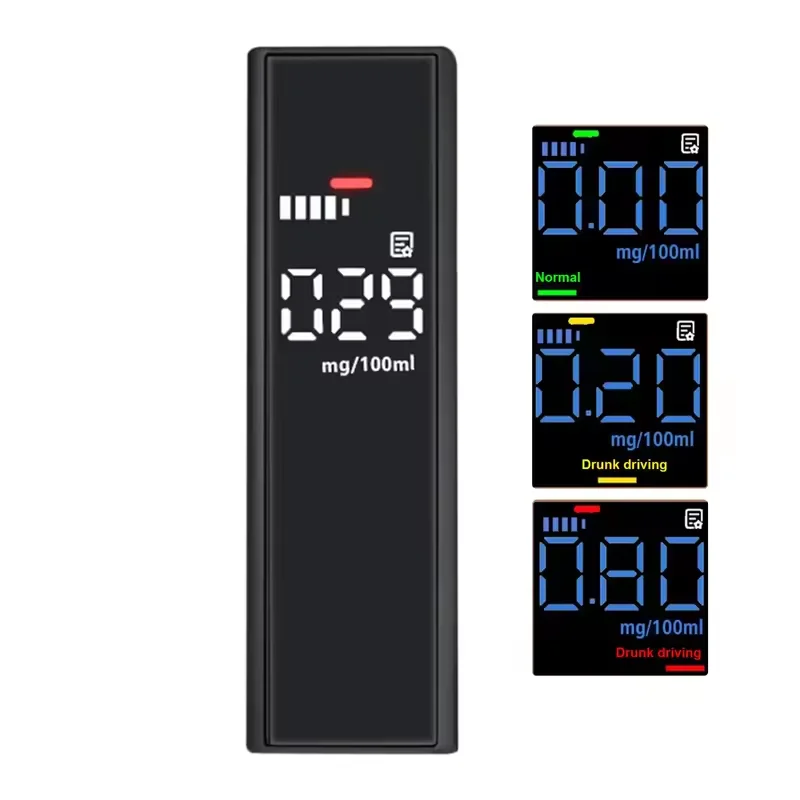 High-precision Alcohol Tester Portable Non-contact Professional Led Digital Display Drunk Driving Alarm Quick Tester