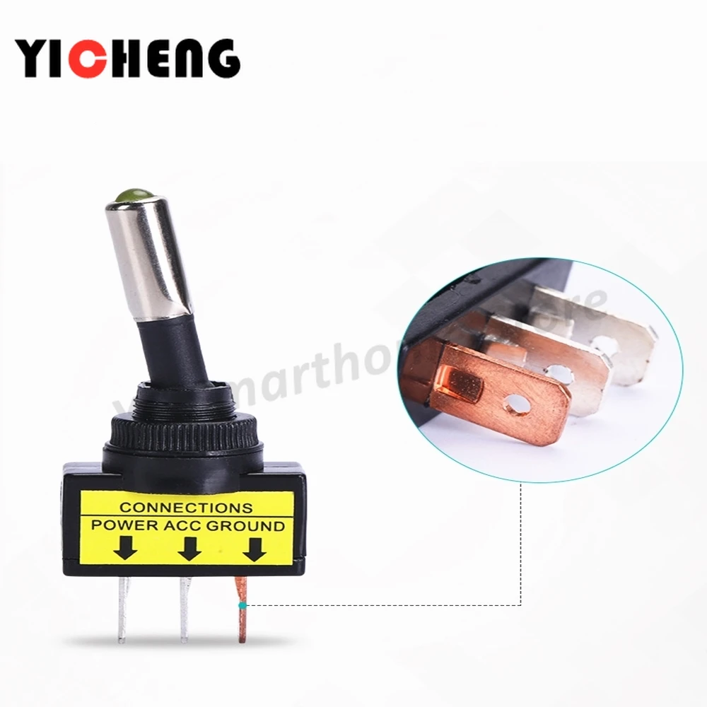 1PCS ASW-15D DC 12V 20A Car Auto LED Light Toggle Rocker Swi , 12mm Car modification switch button switch toggle switch