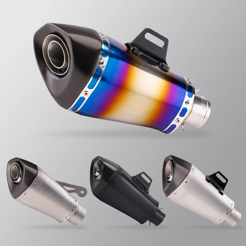 

For BMW S1000R S1000RR exhaust system tail pipe 51MM 60MM 65MM motorcycle carbon fiber single hole double hole muffler