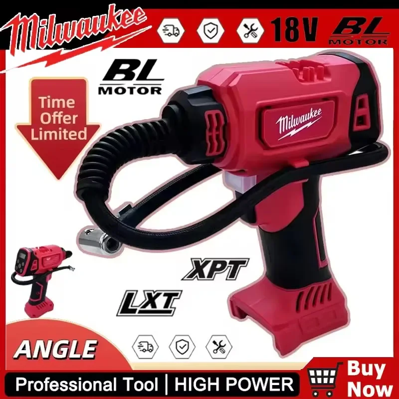

Milwaukee Cordless Electric Air Pump Handheld Tire Inflator Rechargeable Car Compressor Automatic 18V Battery