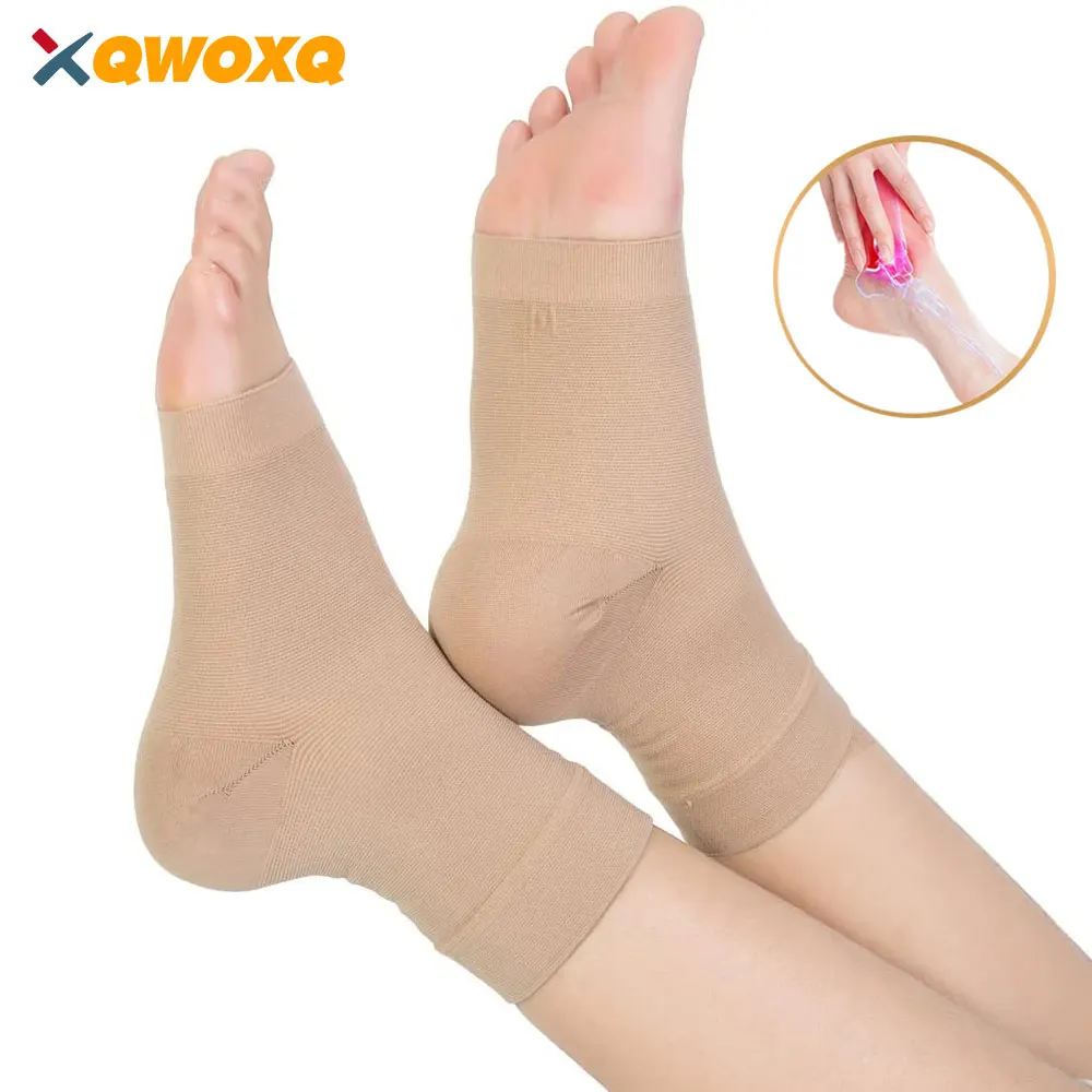 1 Pair Plantar Fasciitis Socks Sleeves, 20-30mmHg Compression Socks for Ankle Support, Injury Recovery, Eases Swelling Women Men