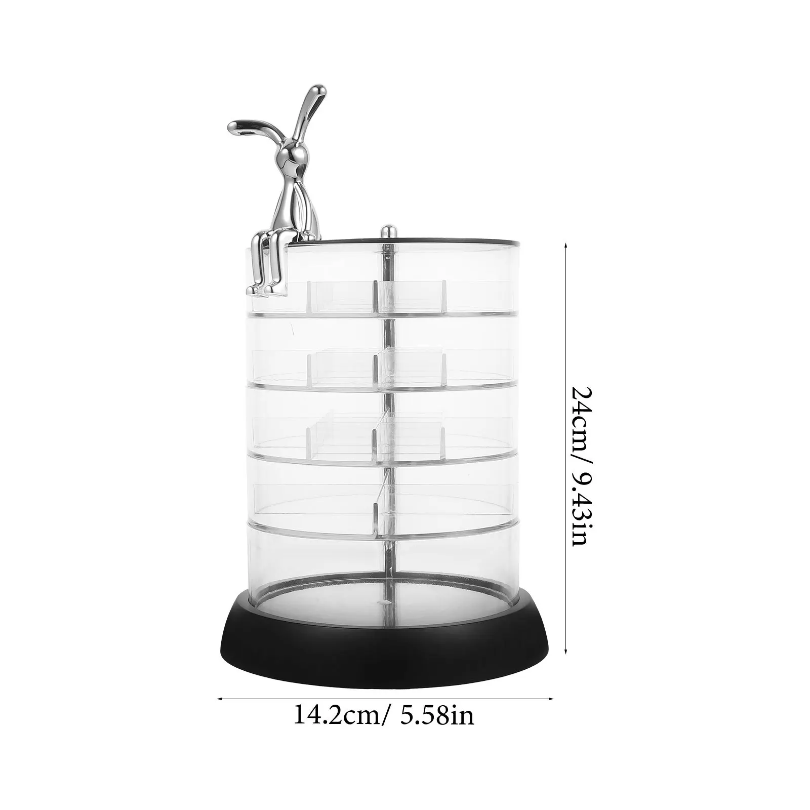 Konijn Sieradendoos Meerlaags Raster Opbergdoos Voor Make-up Lippenstiften Oorbellen Kettingen Ringen Organizer Desktop