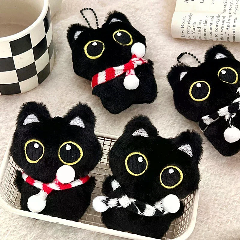Kawali gatinho boneca saco pingente chaveiro de pelúcia macio gato boneca carro chaveiro decorações de mesa mochila charme pingente presente