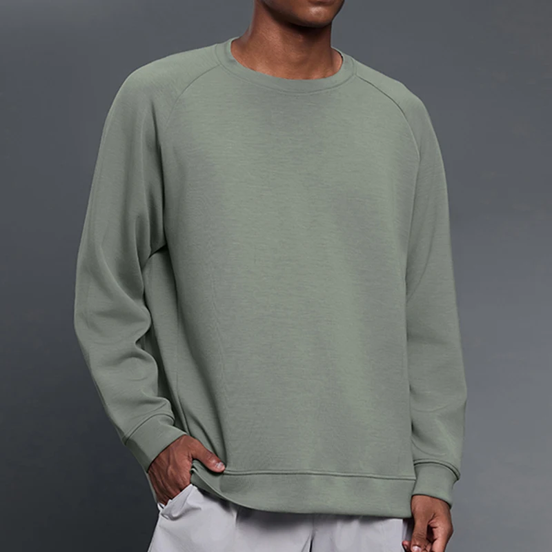 Men's Fall New Arrival Drop Shoulder Hoodie, Youth Fashion Casual Crew Neck, Loose Long Sleeve T-Shirt for Men, Comfortable Dail