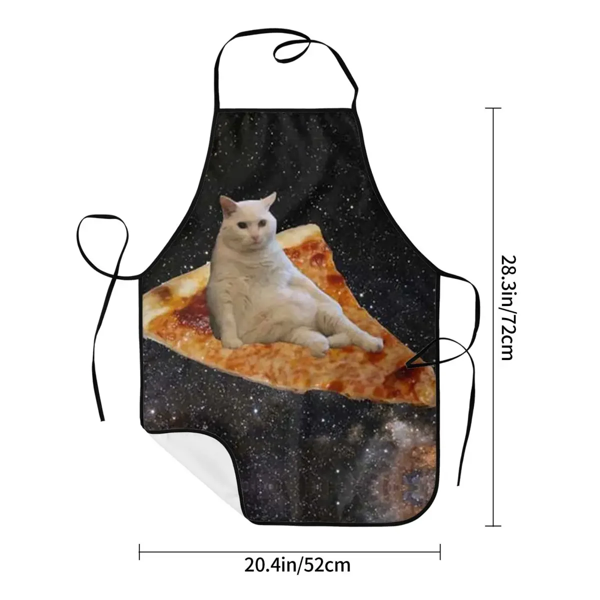 Unisex Space Pizza Cat Meme Bib Apron Adult Women Men Chef Tablier Cuisine for Cooking Kitchen Funny Animal Baking