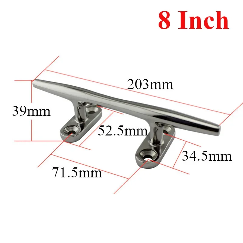 1pc marinho polido resistente barco grampo base oca grampo de aço inoxidável barco doca corda linha grampo 4/5/6/8/10/12 Polegada