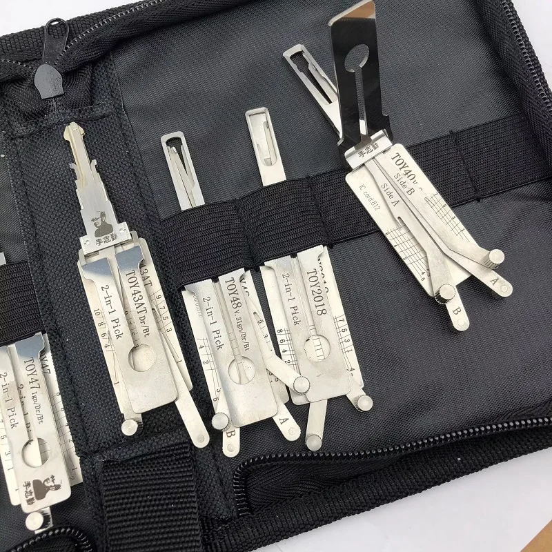 8PCS For TOYOTA 2000-2026 Years Lishi 2in1 Decoder For Corolla TOY43AT TOY43 TOY48 TOY2018 TOY2 TOY2014 TOY47 Locksmiths Tool