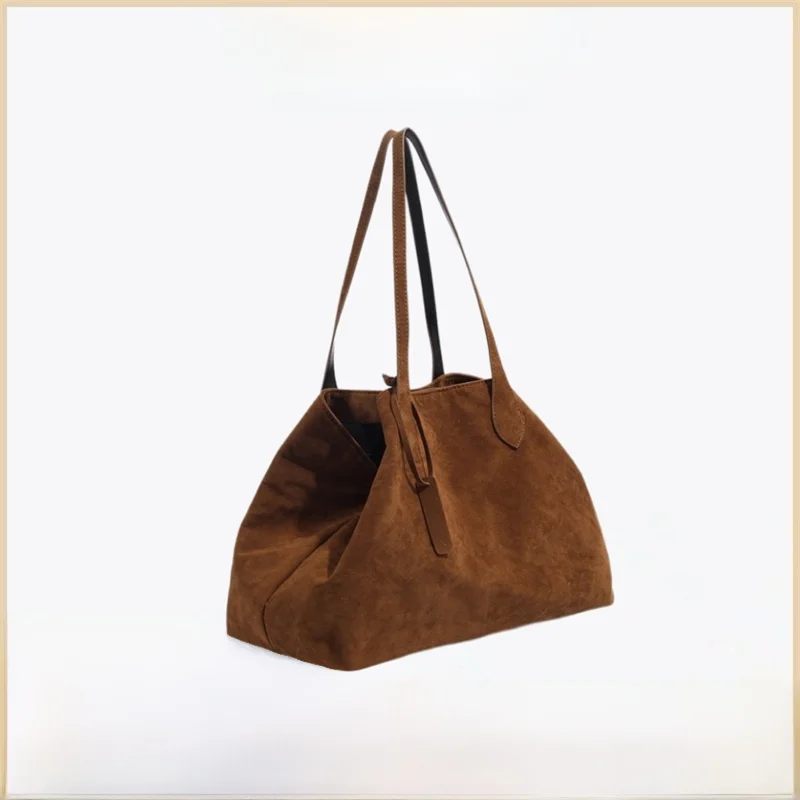 

Замшевая большая сумка в стиле ретро, большая вместительная пригородная сумка, офисная сумка на одно плечо для женщин URJR MIEBZ, корейский Sle