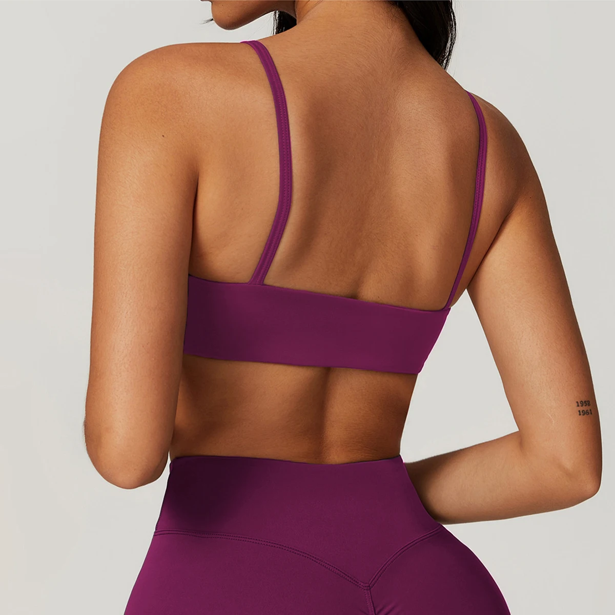 Summer New Women's V-Neck Sports Bra Female Gym Push Up Bandeau Bras Fitness Backless Crop Top Women Workout Yoga Underwear image 2