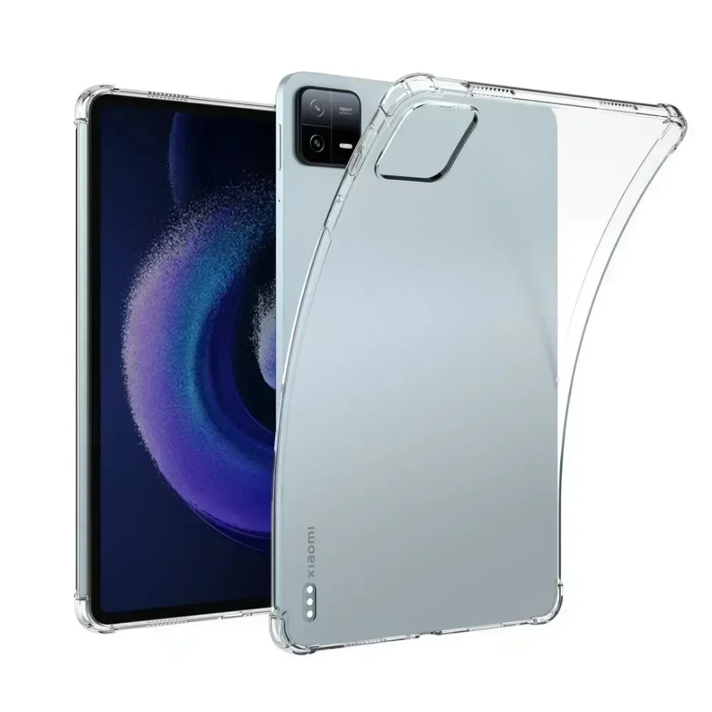 Capa Airbag para Xiaomi Pad 6, Silicone Soft Shell, Capa Protetora, Capa Transparente, Mi Pad 6, 6 Pro