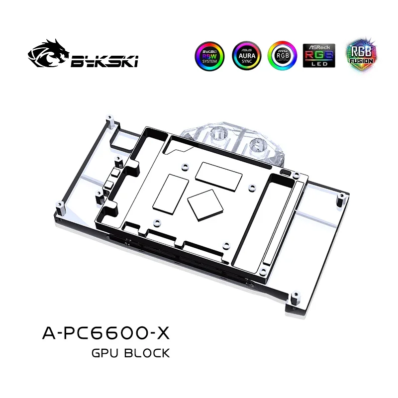 Imagem -03 - Refrigerador de Água da Placa Gráfica de Bykski A-pc6600-x para o Lutador de Powercolor Amd Radeon Rx6600 8gb Radiador de Cobre 12v 5v do Bloco de Água de Vga