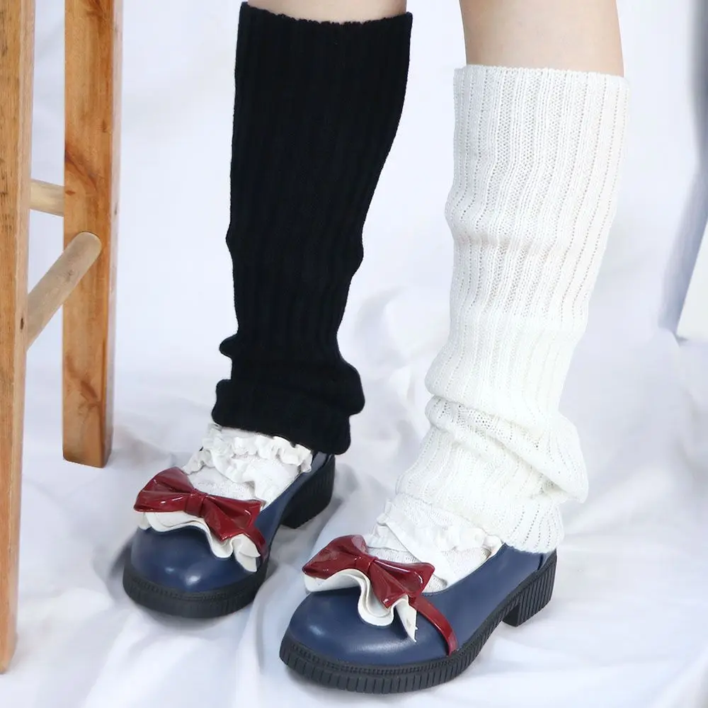 

Japanese Sweet Knitted Lolita Wool Ball Women Leg Warmers Leg Warm Socks Knee Cover Foot Cover