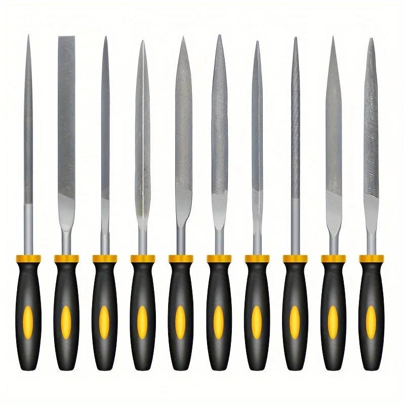 Ensemble de limes à aiguilles Premium – Limes en acier à haute teneur en carbone avec poignées ergonomiques antidérapantes pour un classement précis sur le bois, le plastique et le modèle