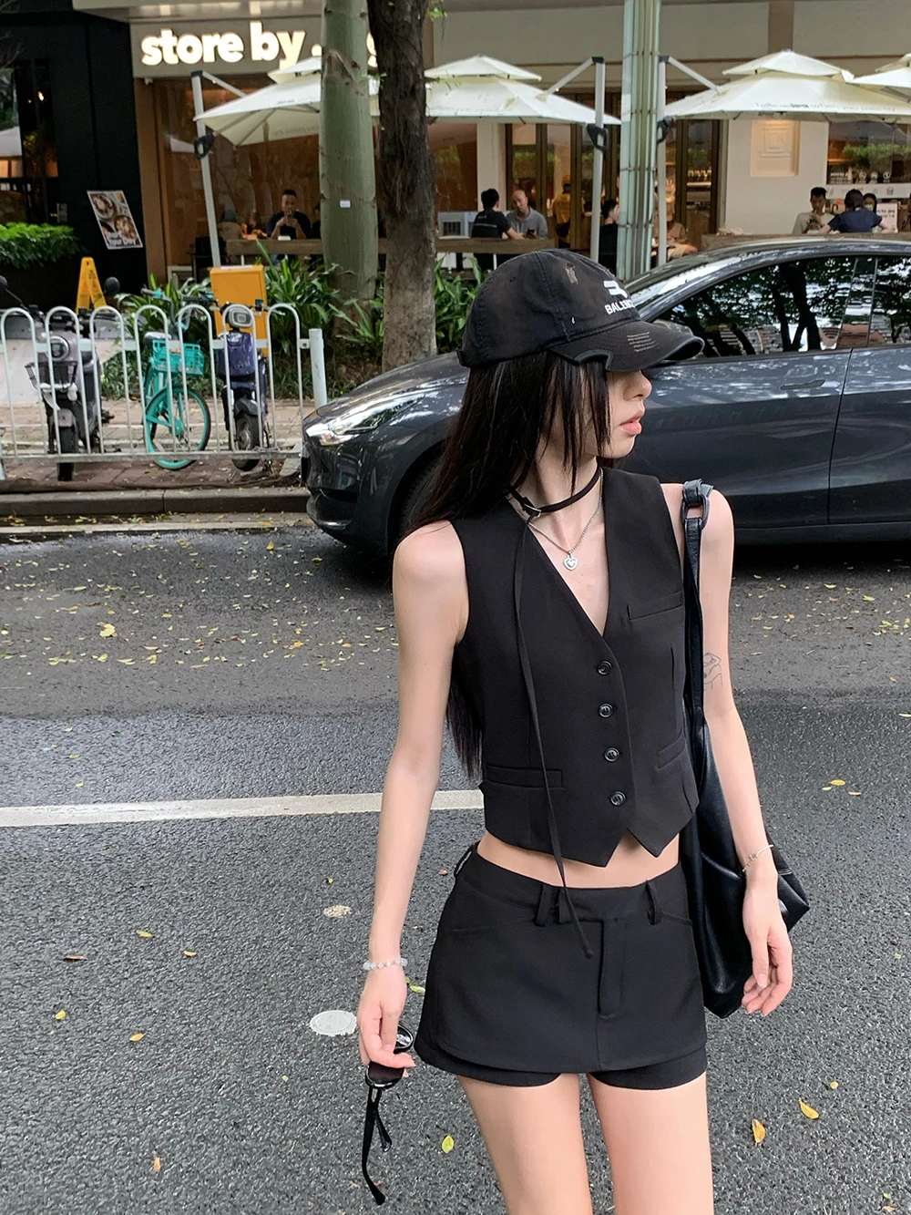 

Hot Sweet Girls Summer New Fashion Two Piece Skirt Sets Elegant V-neck Short Slim Blazer Vest Tops + High Waist Shorts Skirt
