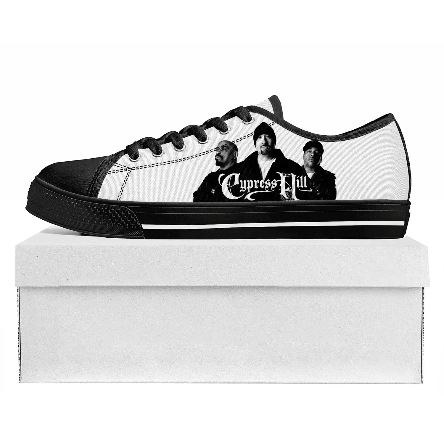 

Кроссовки Cypress Hill Hip Hop Low Top для женщин, мужчин и подростков, высококачественные черные повседневные кеды из канваса, изготовленные на заказ