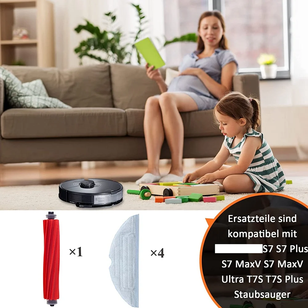 Peças de reposição escova principal mop almofada compatível para roborock s7 t7s robôs aspirador acessórios