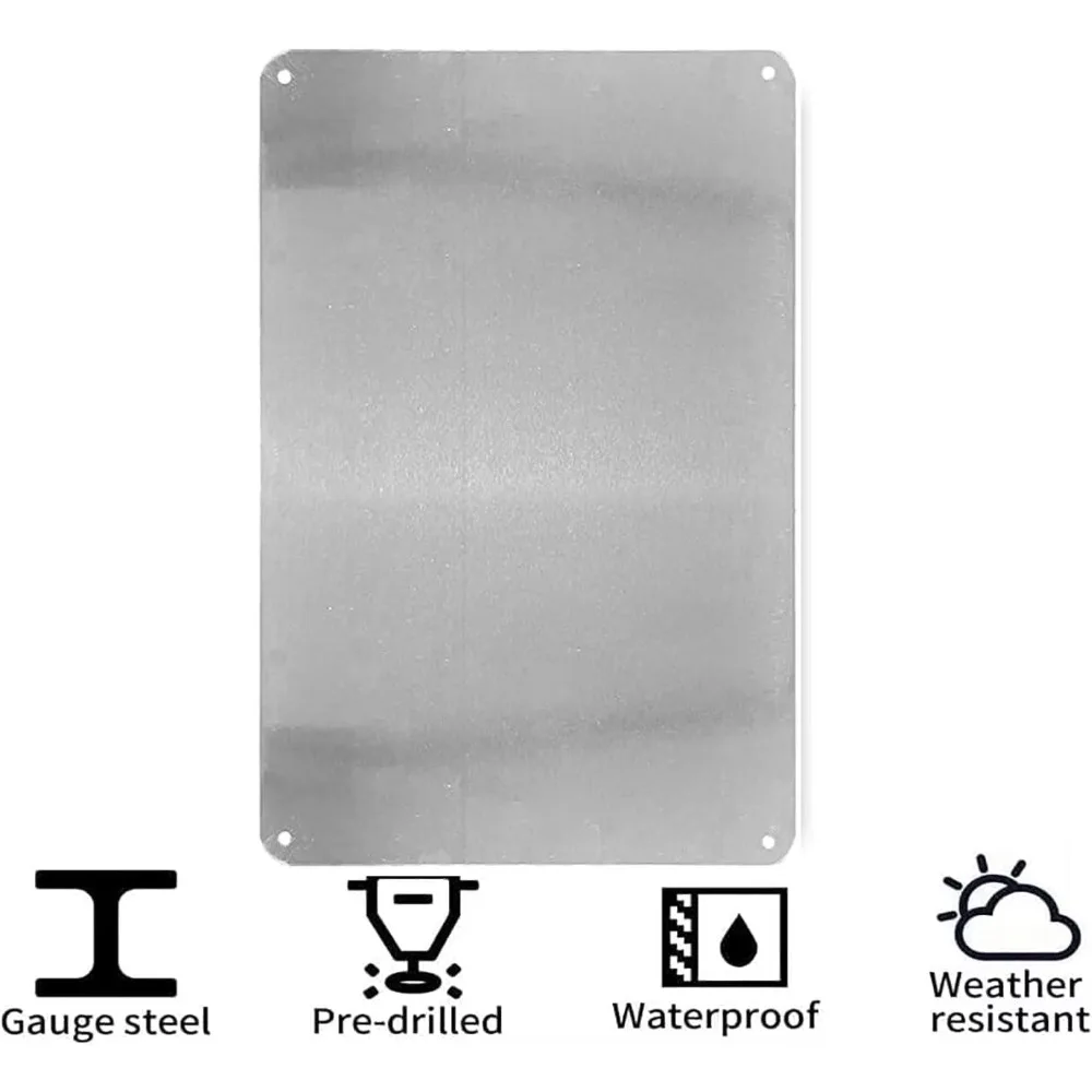 2D Flat Decorative Aluminum Plaque, Retro 