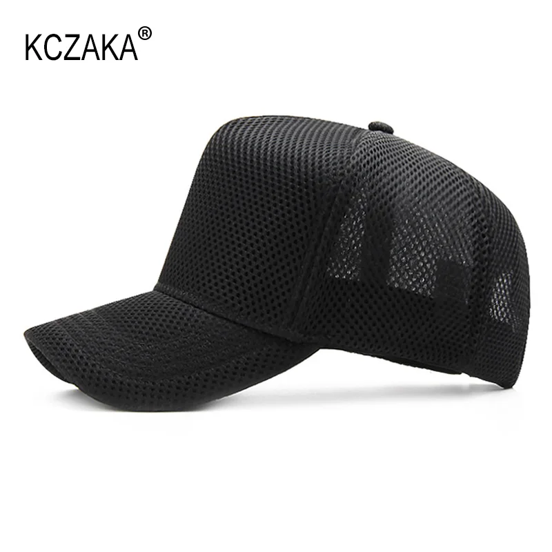 5 Panel Mens High Crown Mesh Baseball Cap Plus Size Summer Sun Shade Mesh Net Trucker Hats Outdoor Snapback Caps Dad Hats