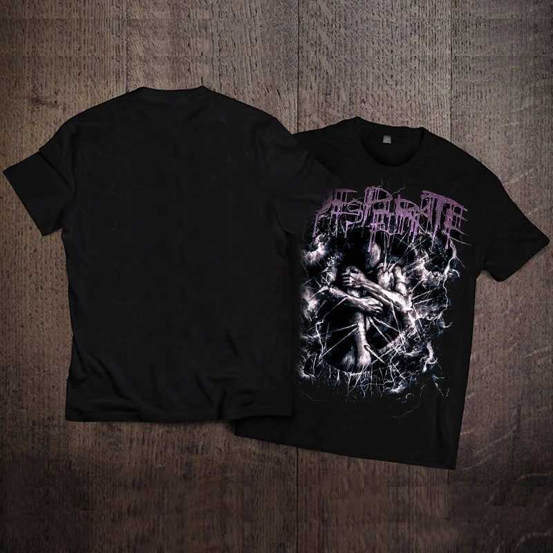 Dark Black American Retro Rock Band Heavy Metal Do Old Wind Hard Core Punk Cotton Short-sleeved T-shirt Heavy Men