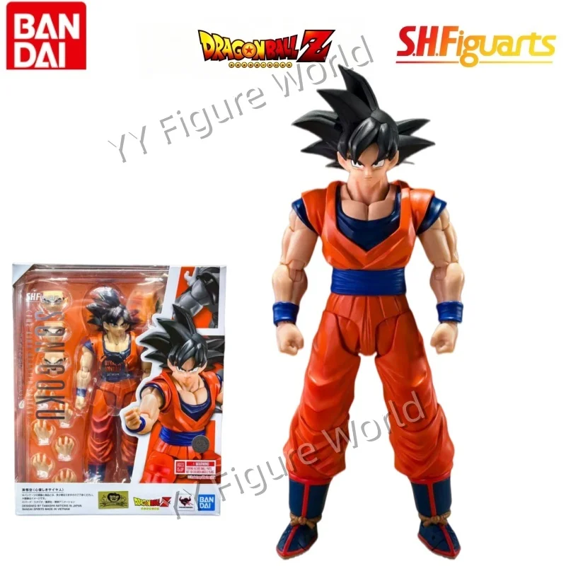 BANDAI S.H.Figuarts Dragon Ball Z Сон Гоку: Добродушный Сайян, фигурка с 3 лицами, 5 парами рук и подвижными плечами.