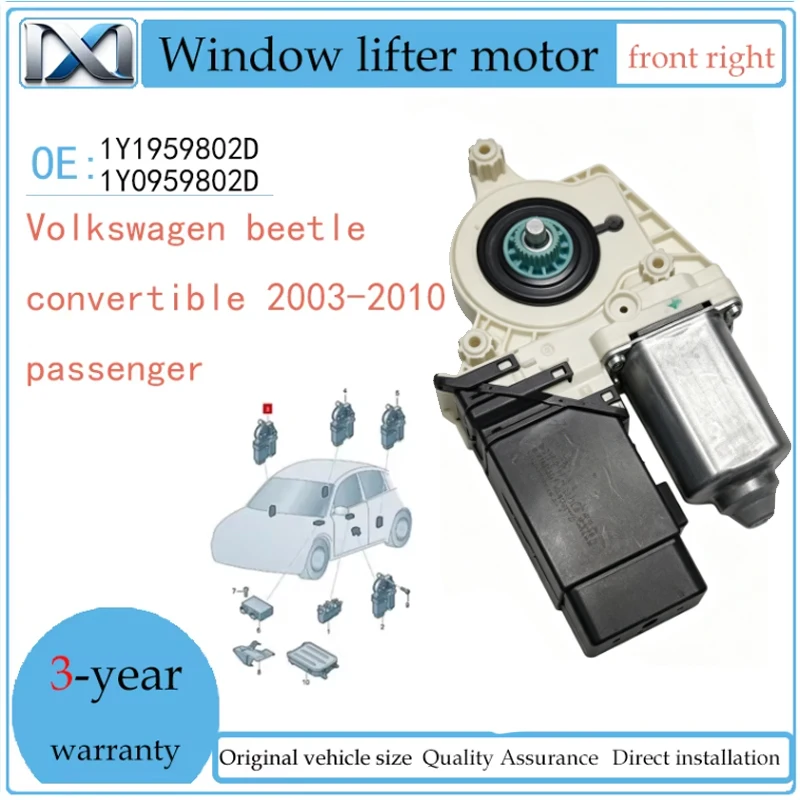 Nuevo Motor y Módulo Elevavidrios para VW Beetle Cabrio 2003-2010, OE 1Y1959801C 1Y1959802D 1Y0959801C 1Y0959802D, Delantero Izquierdo y Derecho
