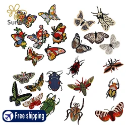 1set Embroidery Beetle Butterfly Insects Applique Fabric Patches Badge DIY Craft for Jeans Clothes Decorated Sewing TH887