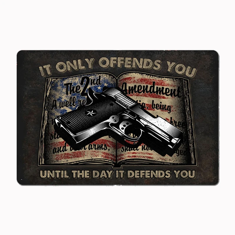 2nd Amendment Metal Signs Home Vintage Tin Art Wall Plaques Cafe Office Kitchen Designing Plaques Posters