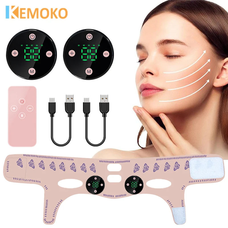 

EMS-массажер для лифтинга лица, укрепляющий массажер для лица, импульсный микротоковый массажер для V-образного лифтинга, средство для удаления двойного подбородка, уход за кожей, против морщин, подарок