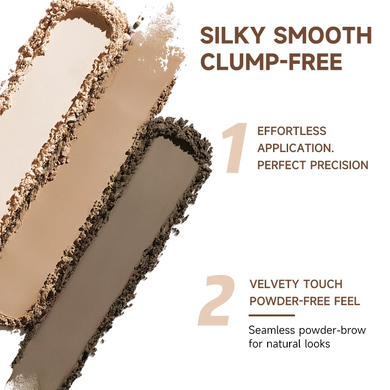 3가지 색상 눈썹 파우더 팔레트 - 매트, 번짐 없는 오래 지속되는 메이크업, 방수 오래 지속되는, 자연스러운 3D 눈썹 룩