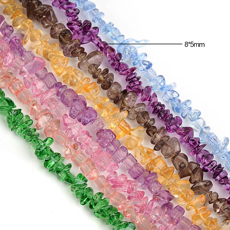 1 Strand Crystal Beads 8X5mm Colorful Irregular Gravel Glass Loose Spacer Beads For Jewelry Making DIY Bracelet Necklace Finding