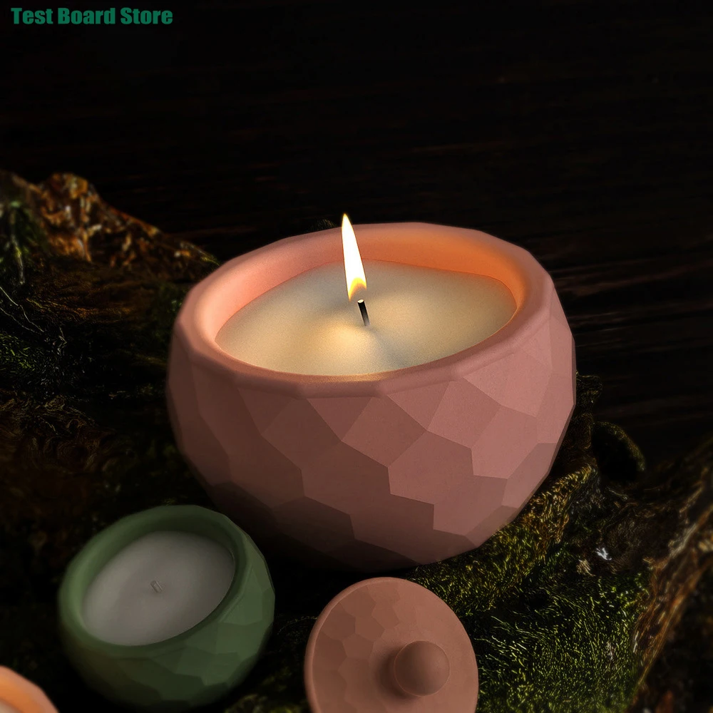 1 قطعة كوب شمعة قطع دائري ، جرة تخزين شمعة الجبس ، قالب من السيليكون لتقوم بها بنفسك قالب شمع قطارة كريستال الايبوكسي قالب حلية