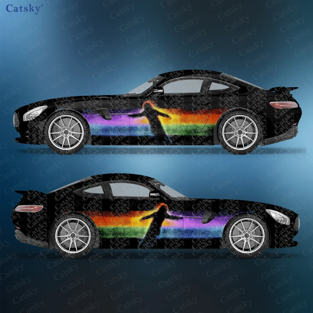 2pcs Falling Man Car Side Decals, Self-Adhesive PVC Waterproof & Scratch-Resistant Stickers, Fashionable Decals, Car Accessory