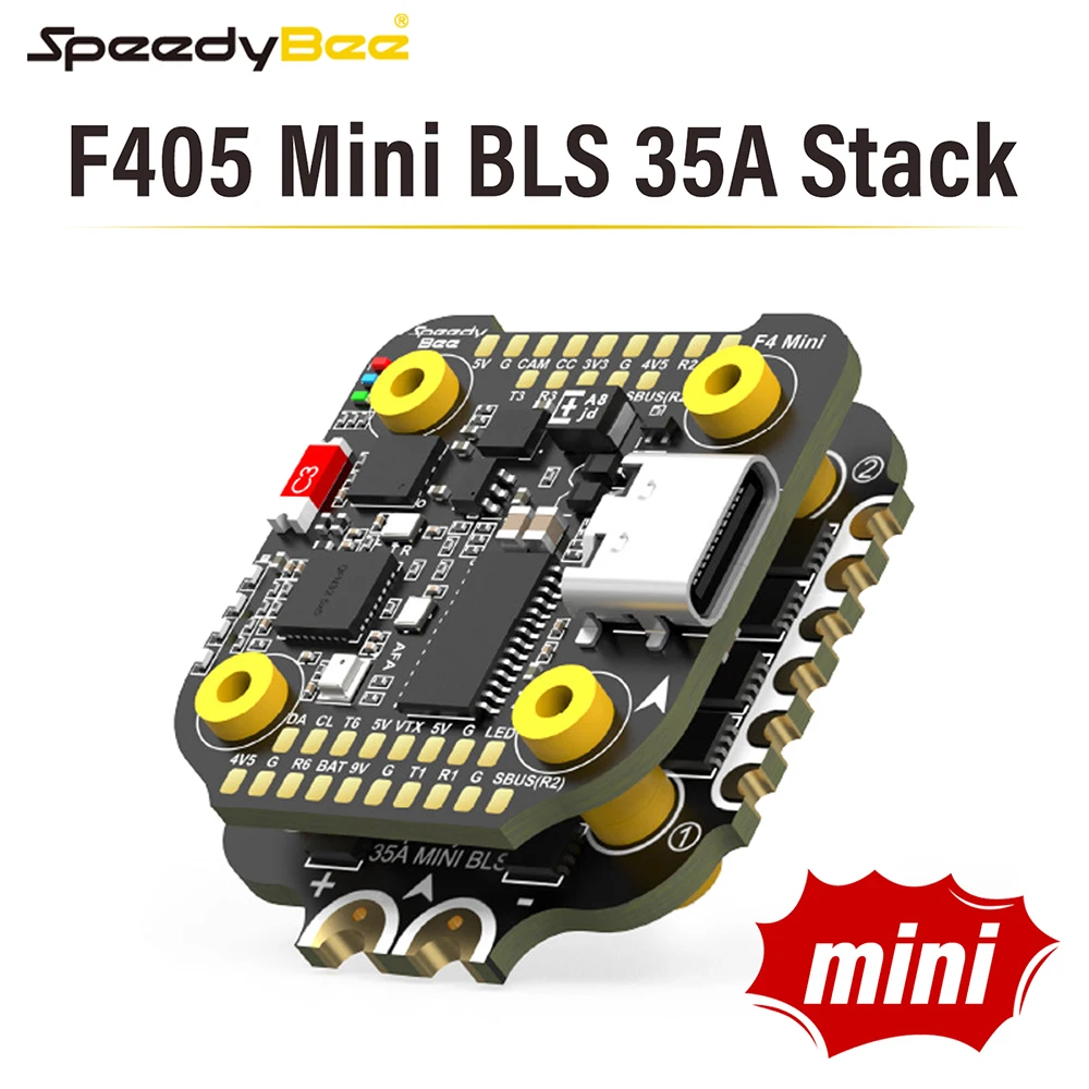 

SpeedyBee F405 Mini Stack Flight Controller FC BLS 35A V2 3-6S 20x20 4-in-1 ESC